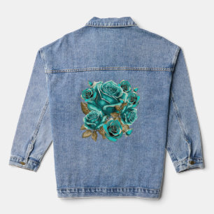 Manteau en denim vintage rose sarcelle