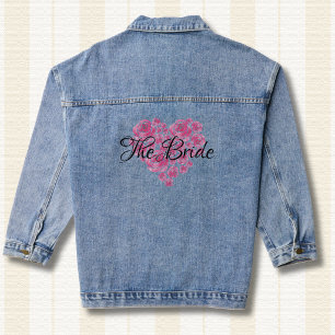 Manteau en jean à coeur d'amour floral