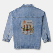 Manteau en jean à patchwork de chats (Verso)