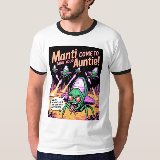  Manti Aliens Abduction Party! Defender Arcade '81 T-shirt (Voorkant)