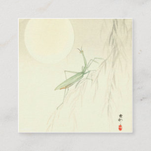 Mantis en Moon gepresteerd door Ohara Koson Vierkante Visitekaartje