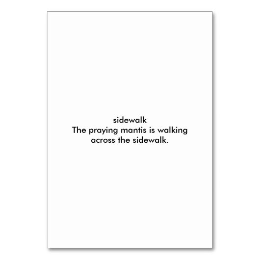 Mantis en prière marchant sur le trottoir, cartes  (Dos)