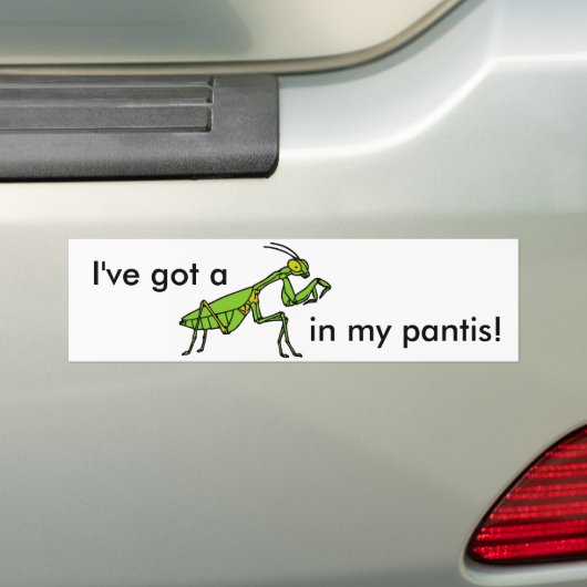 Mantis in mijn Pantis. Bumpersticker (Op auto)