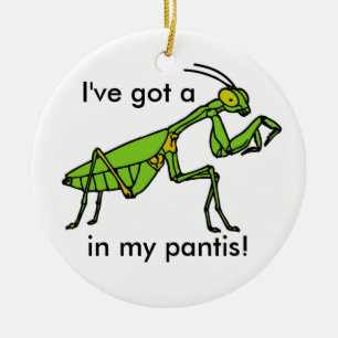 Mantis in mijn Pantis. Keramisch Ornament