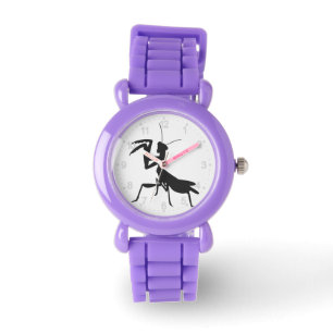 Mantis in silhouet - Kies achtergrondkleur Horloge