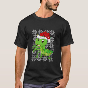 Mantis Kerstverlichting Rendier Santa Hat Mantis T-shirt