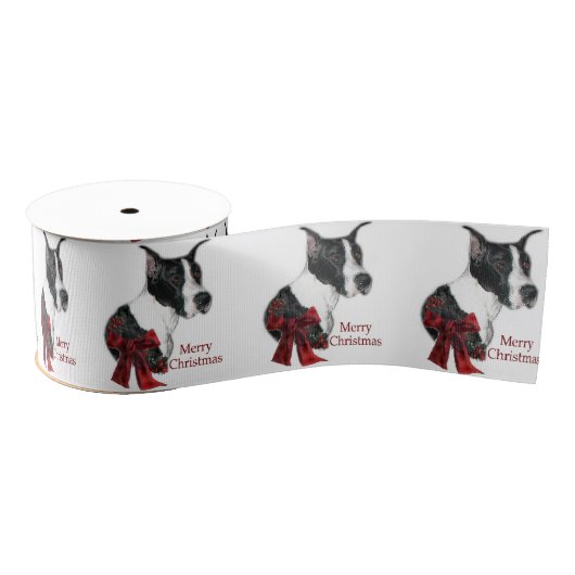 Mantle Great Dane Kerstmis Grosgrain Lint (Spoel)