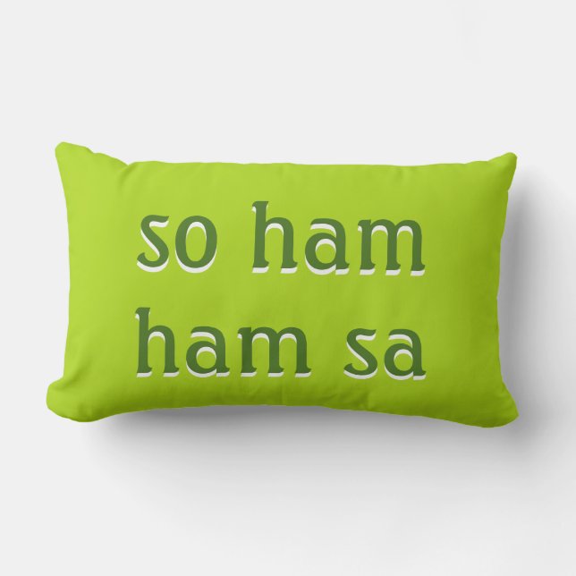 Mantra: dus ham - ham sa kussen (Voorkant)