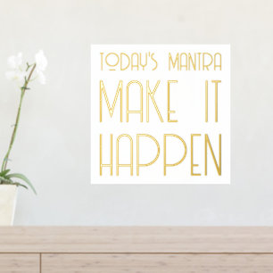 Mantra laat het gebeuren Quote Gold Foil Prints