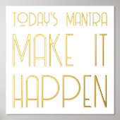 Mantra laat het gebeuren Quote Gold Foil Prints (Voorkant)
