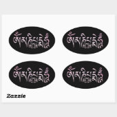 Mantra roze Waterverf Ovale Sticker (Vel)