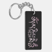 Mantra roze Waterverf Sleutelhanger (Voorkant Links)