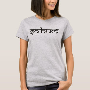 Mantra SO HUM - vlakke zwart-witte contour T-shirt