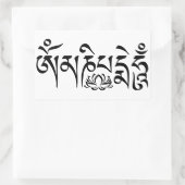 Mantra Zwart Script Rechthoekige Sticker (Tas)
