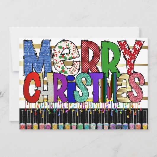 Manucure Nail Art Noël Invitation (Devant)