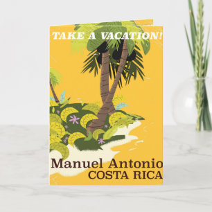 Manuel Antonio, Costa Rica vintage reisposter Feestdagen Kaart