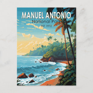 Manuel Antonio National Park Travel Art Vintage Briefkaart