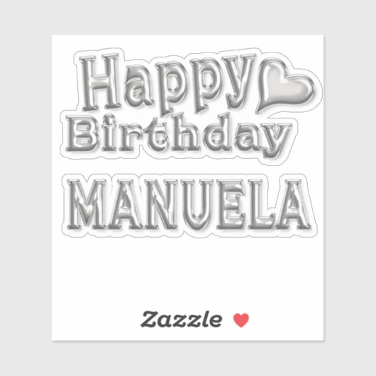 Manuela Happy Birthday Autocollants (Feuille)