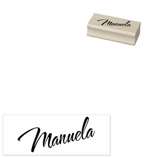 Manuela Name in Decorative Cursive Font Rubberstempel (Gestempeld)