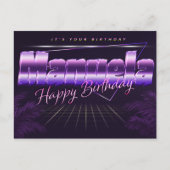 Manuela Name Prénom lila Carte postale Anniversair (Devant)