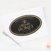 Manuka Honey Black Gold Vintage Bee Oval Étiquette (Enveloppe)