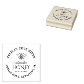 Manuka Honing Label met  Honingbij Rubberstempel (Gestempeld)