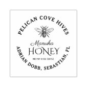 Manuka Honing Label met  Honingbij Rubberstempel (Afrduk)
