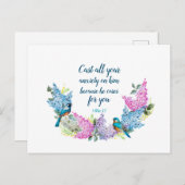 Manuscript 1 Peter 5:7 Briefkaart (Voorkant / Achterkant)