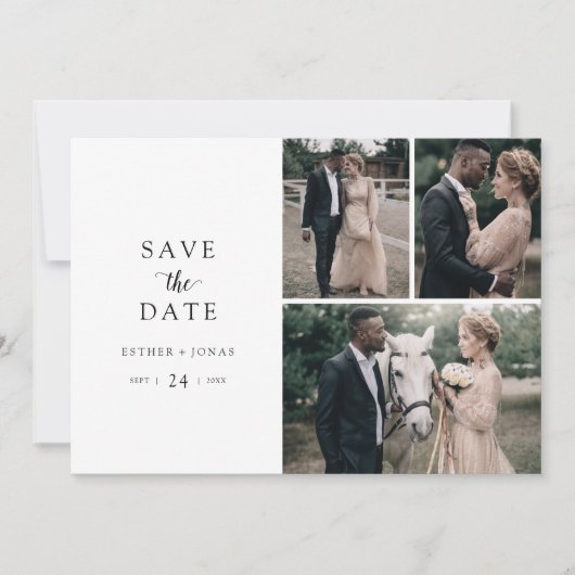  Manuscript 3 de Foto collage sparen de Datum Save The Date (Voorkant)