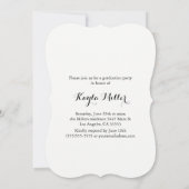 Manuscript afstuderen graduatie partijuitnodiging kaart (Achterkant)