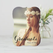 Manuscript afstuderen graduatie partijuitnodiging kaart (Staand voorkant)