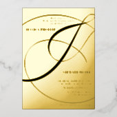 Manuscript ampersand black calligraphy bruiloft folie uitnodiging (Voorkant)