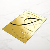 Manuscript ampersand black calligraphy bruiloft folie uitnodiging (Gedraaid)