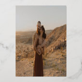 Manuscript ampersand fotokalligrafie bruiloft folie uitnodiging (Achterkant)