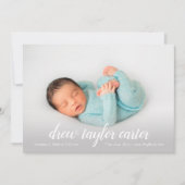 Manuscript Baby Foto geboorteaankondiging (Voorkant)