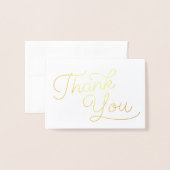 Manuscript bedankt | Weddenschap Hartelijk dank Folie Kaarten (Voorkant met envelop)