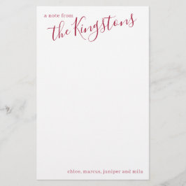 Manuscript bij Scarlet Familienaam Briefpapier