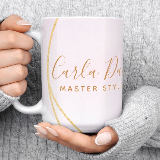 Manuscript Blush Pink Waterverf Gold Circle Busine Koffiemok