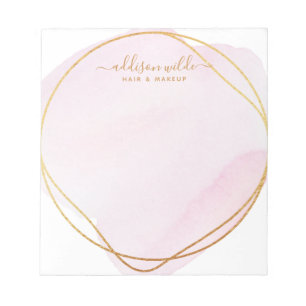 Manuscript Blush Pink Waterverf Gold Circle Busine Notitieblok