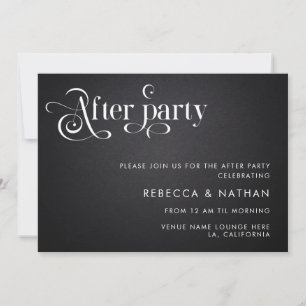  Manuscript Boho Typography Wedding After Party Kaart