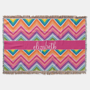 Manuscript Bright Colorful Chevron Pattern Deken