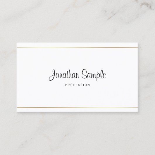 Manuscript Elegant Calligraphy Modern Plain Luxury Visitekaartje (Voorkant)