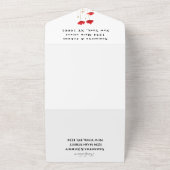 Manuscript Elegant Wedding Red Poppies Waterverf All In One Uitnodiging (Buitenkant)