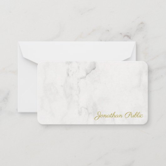 Manuscript Elegant White Marble Sjabloon Gold Text (Voorkant)