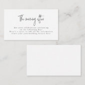 Manuscript Font Black & White Post Wedding Brunch Informatiekaartje (Voorkant / Achterkant)