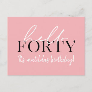 Manuscript & geometrische 40ste verjaardag briefkaart