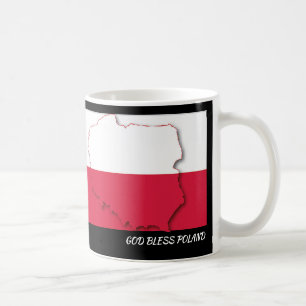Manuscript Gepersonaliseerd POLAND FLAG Black Koffiemok