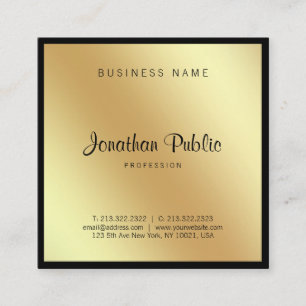 Manuscript Glamour Black Gold Professional Gracefu Vierkante Visitekaartje