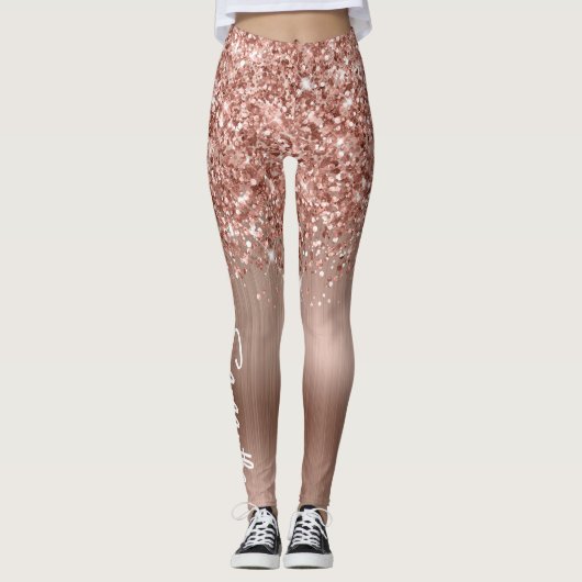 Manuscript Glittery Roos Gold Glam Brush Leggings (Voorkant)