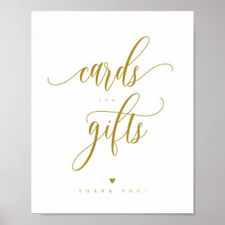 Manuscript Gold Kaarten en Gifts Sign 8x10" Poster